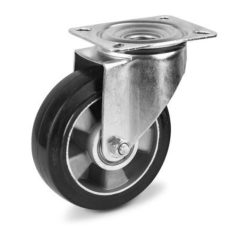   Forgó kerék, közepes teherbírású ALGE, elasztikus gumi, szerelőlappal, 200 mm