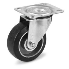   Forgó kerék, közepes teherbírású ALGE, elasztikus gumi, szerelőlappal, 80 mm