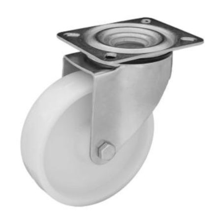 Poliamid, Talpas, forgó görgő, 100 mm, 200 kg, golyóscsapágy