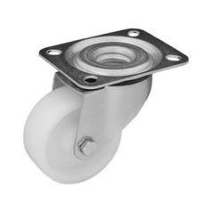   Poliamid forgó görgő műanyag futófelület, 80 mm, 200 kg teherbírás, talpas felfogatás, golyóscsapágy