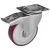Poliuretán futófelülettel, talplemezes, forgó-fékes, horganyzott villába szerelve, 80 mm, 150 kg teherbírás