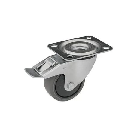 Antisztatikus (ESD), forgó-fékes, tömörgumi futófelület, 125 mm, 150 kg teherbírás