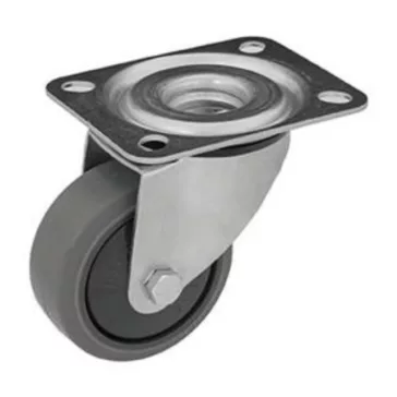   Intézményi szürke nyommentes, forgó görgő, szerelőlappal, elasztikus gumi, 80 mm