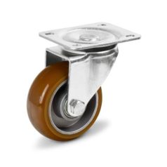   Alumínium forgó Kerék Pur Futófelülettel 125 mm, 400 kg teherbírás, talpas felfogatás