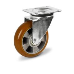   Alumínium forgó Kerék Pur Futófelülettel 160 mm, 500 kg teherbírás, talpas felfogatás