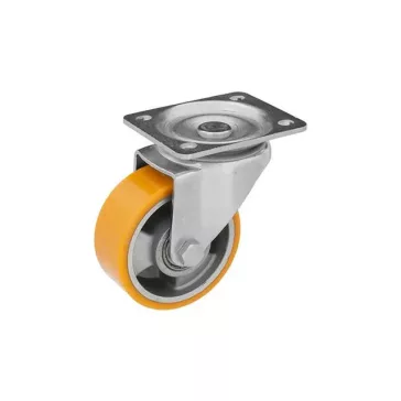   Alumínium Önbeálló Kerék Pur Futófelülettel 100 mm, 200 kg teherbírás, talpas felfogatás