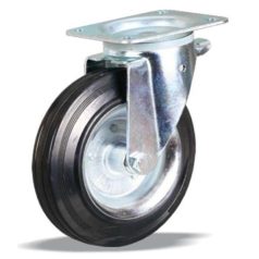   Tömörgumis, Fémfelnis, Önbeálló konténer kerék, 200 mm, 250 kg