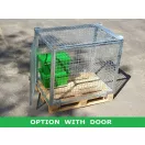 Raklapőr LF, LOG 50x50 rácsos (zárható, szétszedhető gitterbox, kaloda) - Ajtós hátlappal