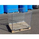 Raklapőr LF, LOG 50x50 rácsos (zárható, szétszedhető gitterbox, kaloda) - Ajtós hátlappal