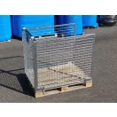 Raklapőr LF, LOG 50x50 rácsos (zárható, szétszedhető gitterbox, kaloda) - Ajtós hátlappal