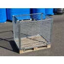 Raklapőr LF, LOG 50x50 rácsos (zárható, szétszedhető gitterbox, kaloda) - Ajtós hátlappal