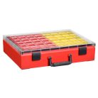 Lince 331/100 Rendszerező Doboz (59 db Tárolóval), piros