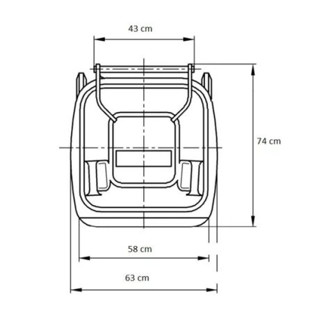 Háztartási hulladéktároló, kuka 240L fekete