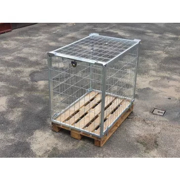   Raklapőr LR, LOG rácsos (zárható, szétszedhető gitterbox, kaloda) - Normál, fix hátlappal