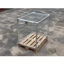 Raklapőr LR, LOG rácsos (zárható, szétszedhető gitterbox, kaloda) - Normál, fix hátlappal
