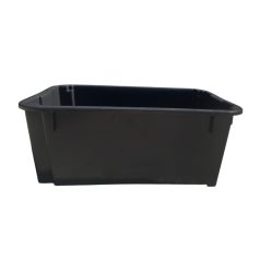 Szüretelő láda, Újrahasznosított 60x40x24 cm, fekete