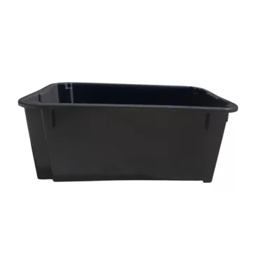 Szüretelő láda, Újrahasznosított 60x40x24 cm, fekete