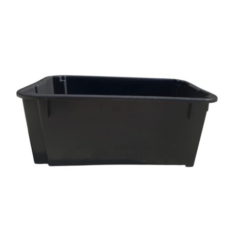 Szüretelő láda, Újrahasznosított 60x40x24 cm, fekete