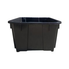 Szüretelő láda, Újrahasznosított 60x40x24 cm, fekete