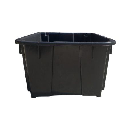 Szüretelő láda, Újrahasznosított 60x40x24 cm, fekete