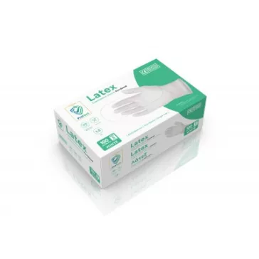 Latex kesztyű (M) púderezett [100db/doboz][ProTect]