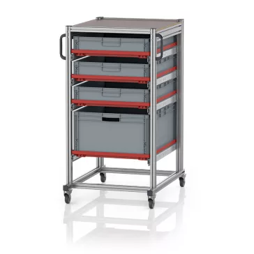   Rendszerkocsi Euro Tárolóládahoz 80 x 60 Magasság 134 cm SE 134 863212