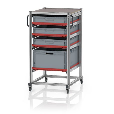 Rendszerkocsi Euro Tárolóládahoz 80 x 60 Magasság 134 cm SE 134 863212