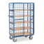 Csomagszállító kocsi, 5 szintes, dróthálós, 600 kg, 1000x600 mm