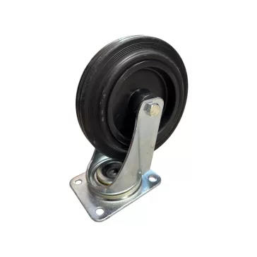 Tömörgumis, műanyagfelnis, önbeálló villában, 200mm