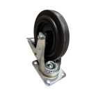 Tömörgumis, fékes, műanyagfelnis, önbeálló villában, 200mm