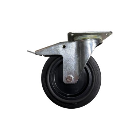 Tömörgumis, fékes, műanyagfelnis, önbeálló villában, 200mm