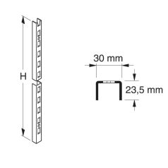   Tegometall Függőleges Falisín 23.5×30×23.5 mm, H160cm, fehér