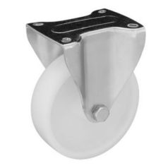   Poliamid fix görgő műanyag futófelület, 125 mm, 200 kg teherbírás, talpas felfogatás