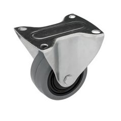   Intézményi közepes teherbírású görgő, szürke nyommentes, talpas, fix, elasztikus gumi, 100 mm