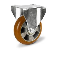   Alumínium fix Kerék Pur Futófelülettel 160 mm, 500 kg teherbírás, talpas felfogatás