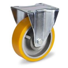   Préselt acél nagy teherbírású görgő, fix, Pur Futófelülettel 160 mm, 850 kg teherbírás