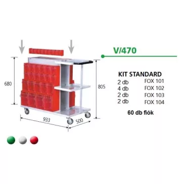 V470 Fox Guruló, Billenőfiókos Tárolórendszer