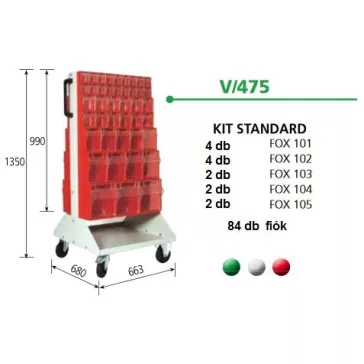 V475 Fox Guruló Billenőfiókos Tárolórendszer