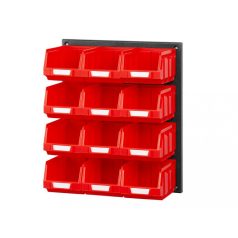   V/640-2 Műanyag Fali Tároló Rendszer Piros Bull 2 Dobozokkal