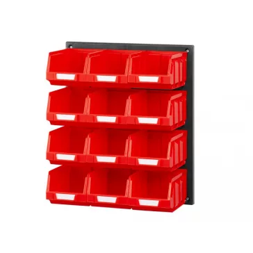   V/640-2 Műanyag Fali Tároló Rendszer Piros Bull 2 Dobozokkal