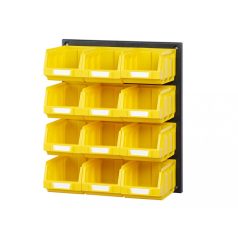  V/640-2 Műanyag Fali Tároló Rendszer Sárga Bull 2 Dobozokkal