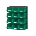 V/640-2 Műanyag Fali Tároló Rendszer Zöld Bull 2 Dobozokkal