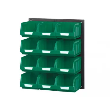   V/640-2 Műanyag Fali Tároló Rendszer Zöld Bull 2 Dobozokkal