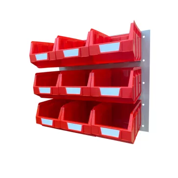 V/645-3 Fém Fali Tároló Rendszer, piros