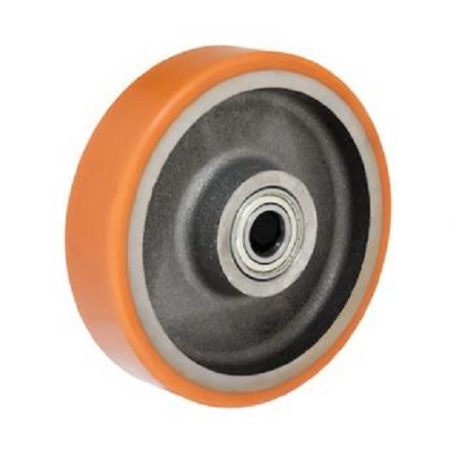 Öntöttvas Kerék, Pur Futófelülettel, 125 mm, 500 kg teherbírás