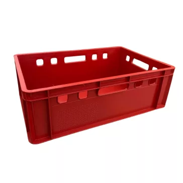 E2 logisztikai láda 600x400x200 mm, piros