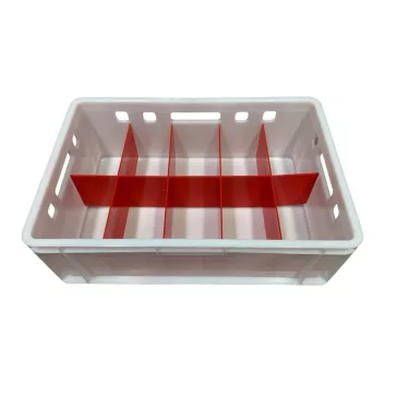 Belső Felosztó E2 ládához 2x5, piros