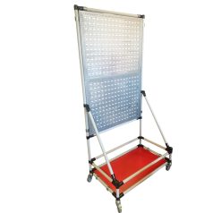 Csővázas takarítószeres kocsi, festett panellal